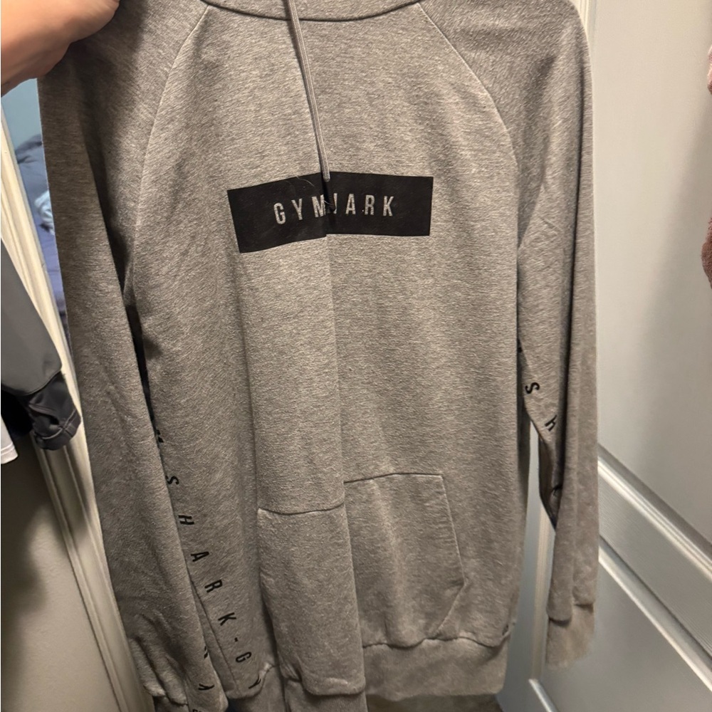 Grey Gymshark Block Hoodie
